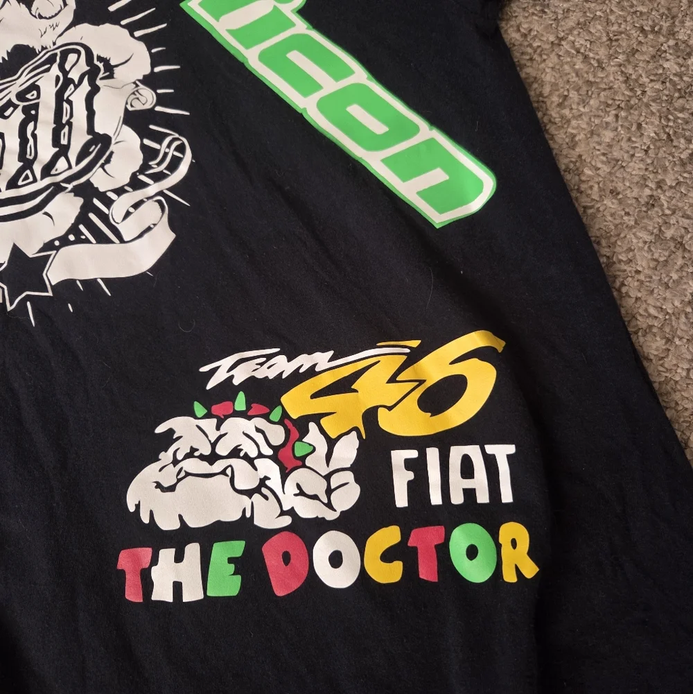 Y2K Motorsport Racing Tshirt All Over Sponser Graphics Kawasaki Shoei Skully 2XL